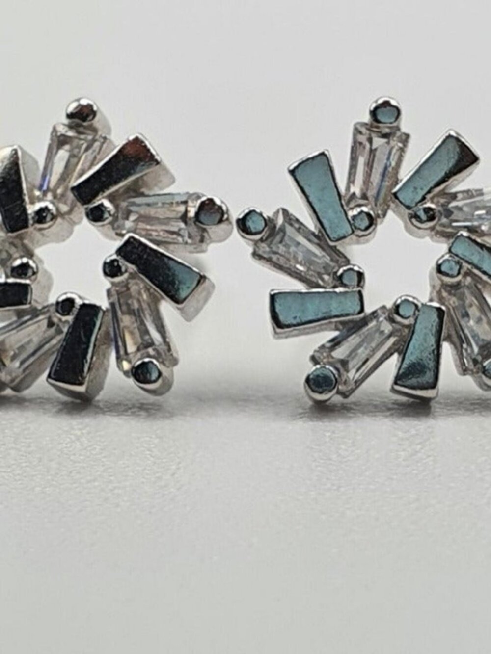 silver cubic zirconia earrings